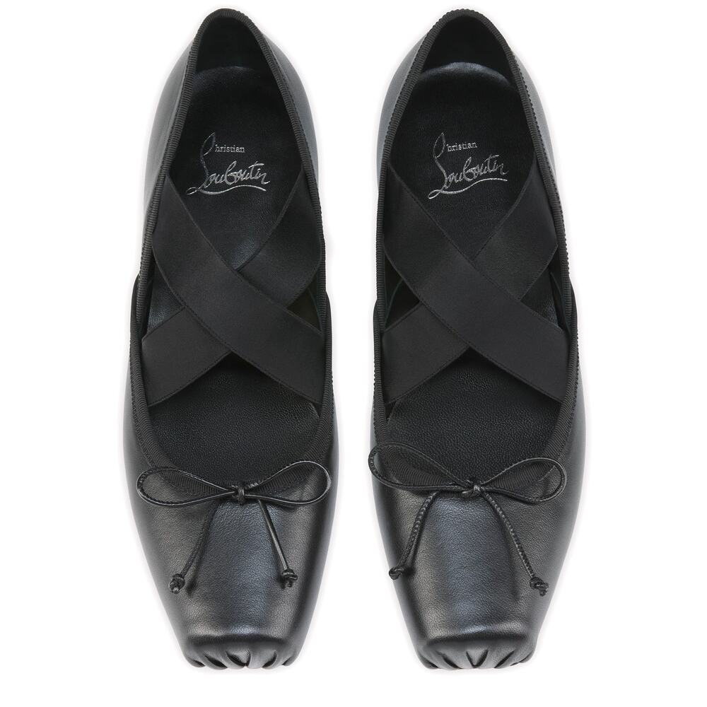 NWT Christian Louboutin  Black Cassiasticina Leather Ballerina Flats 35.5 - Picture 4 of 11